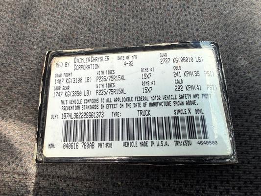 2002 Dodge Dakota Quad Cab 2x4